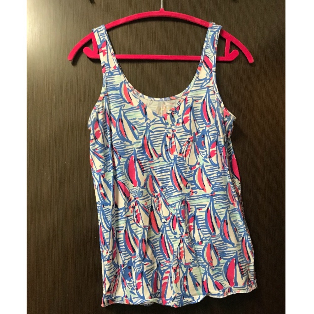 Lilly Pulitzer Red Right Return Tabbie Tank